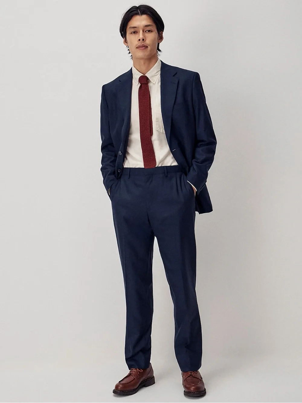 J. CREW Crosby Classic-fit suit pant in Italian wool Deep Navy 34/30 $250 BT800